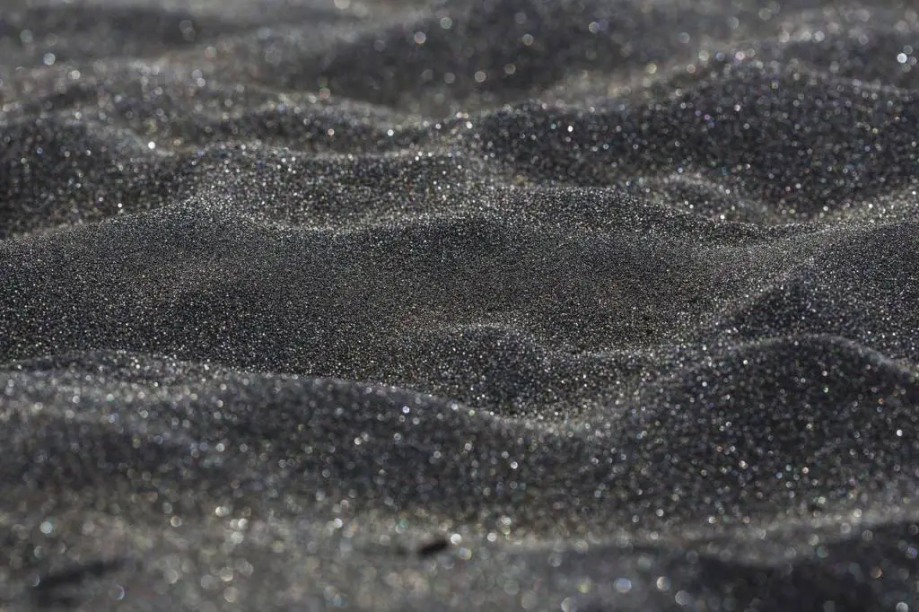 black sand beach