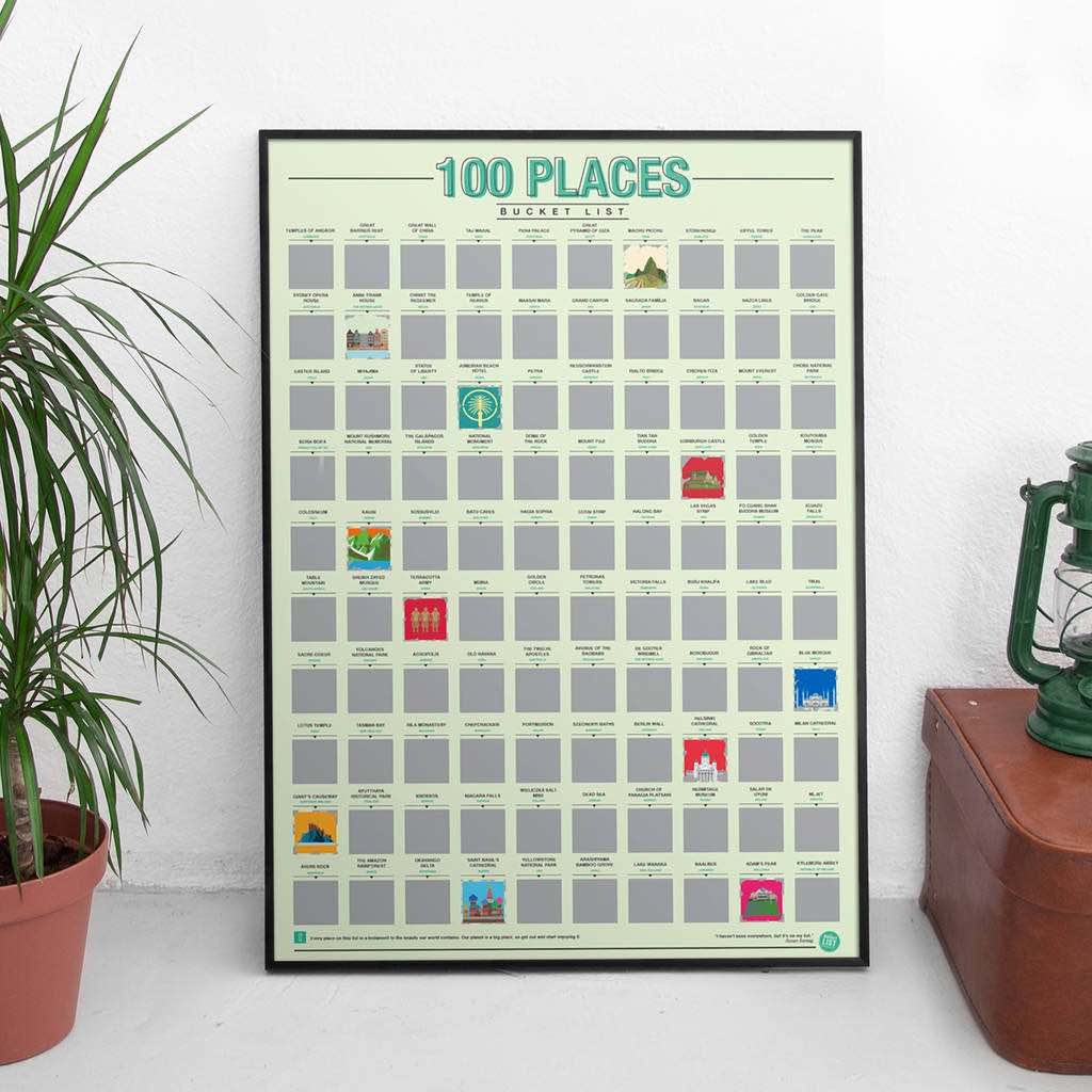 100 places scratch poster