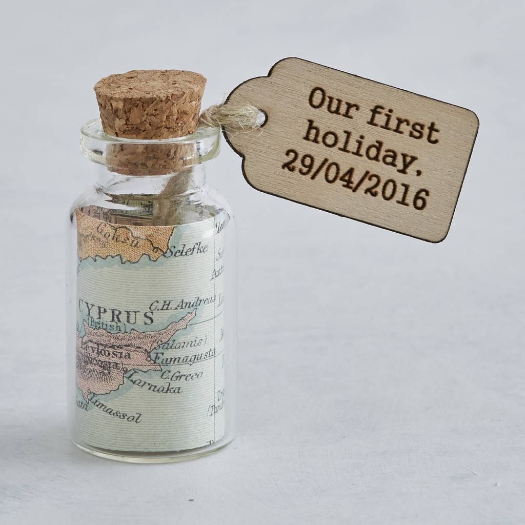 personalised map in bottle