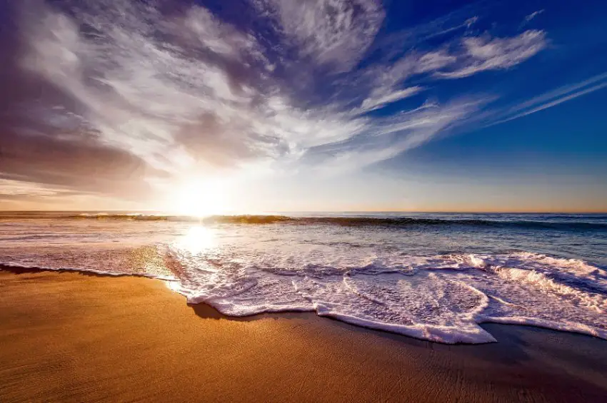 A photo of the sunrise over yucatan beaches