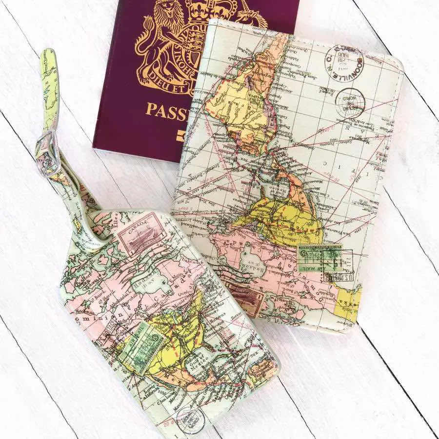 world map passport cover