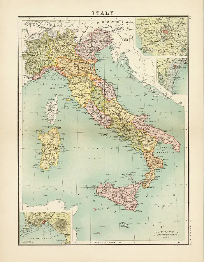 Vintage-Map-of-Italy-Citizen-Atlas 1892