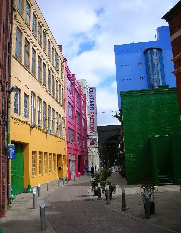 photo of the street down the center of the custard factory