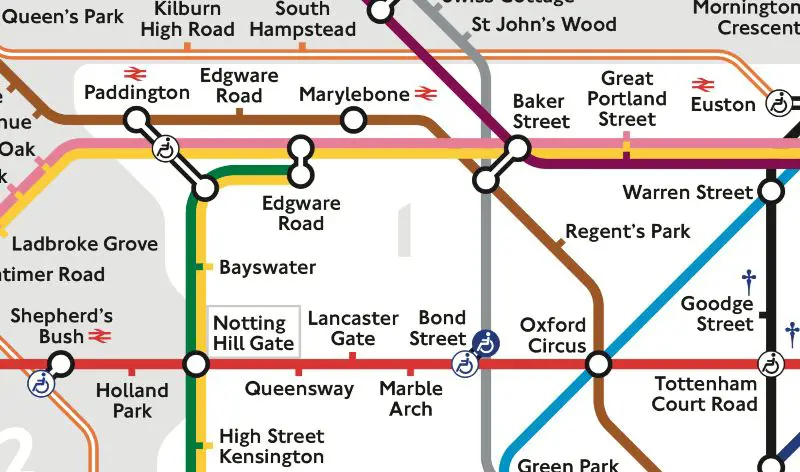 london tube map with attractions