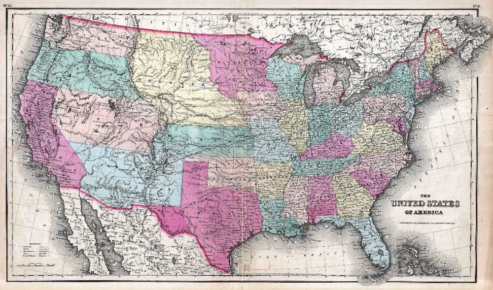 old maps of the united states