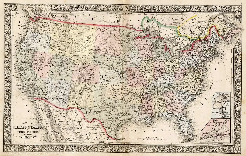 1864-Mitchells-vintage-map-of-the-United-States-of-America