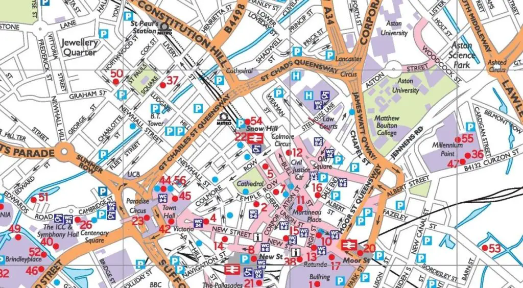 Birmingham Interactive Planning Map Birmingham Uk Map: Tourism & Travel Guide (Free Pdf Maps)