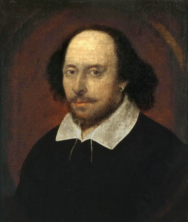 A portrait painting of william shakespeare