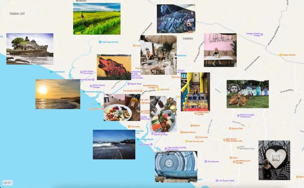 Canggu Attractions Map