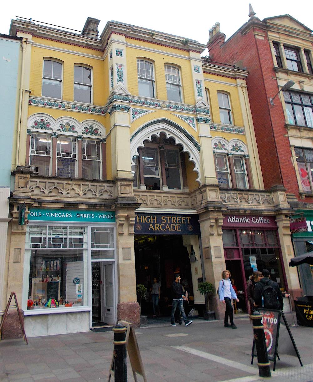 front view of the high street arcade in cardiff