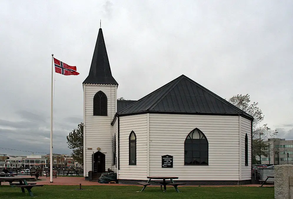 view of the norwegian church in cardiff