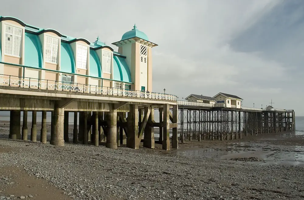 view of the pier at penarth beach