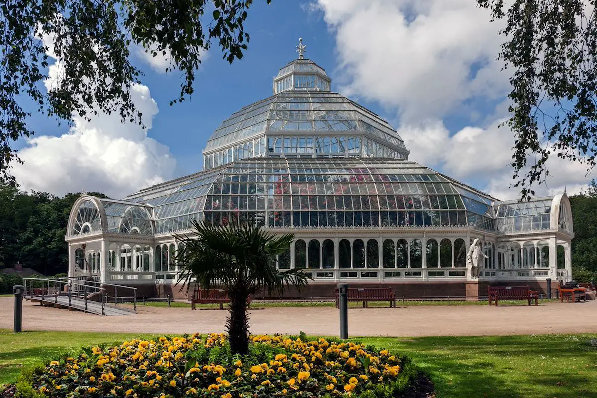 the palm house at sefton park near liverpool, england